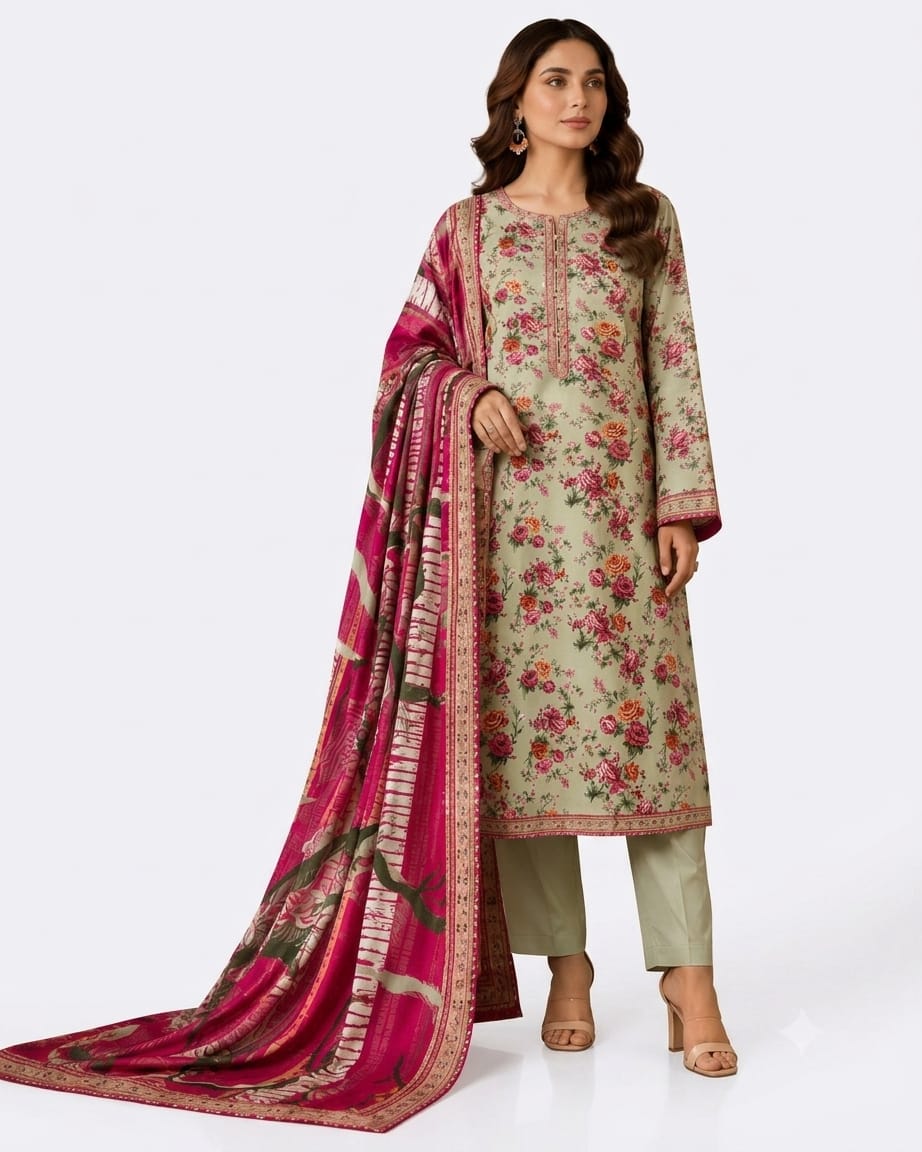 Floral 3 Piece Lawn Suit