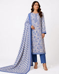 Azure Bloom 3 Piece Lawn Suit