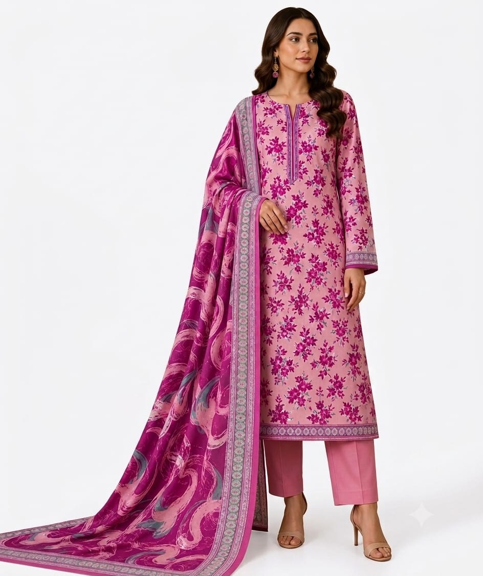 Pink Petal 3 Piece Lawn Suit